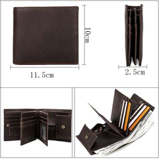 Ví ngắn nam da bò thật H1031