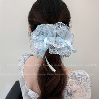CỘT TÓC 2 LỚP REN RUY BĂNG RÚT