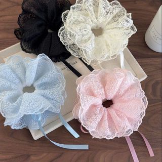 CỘT TÓC 2 LỚP REN RUY BĂNG RÚT
