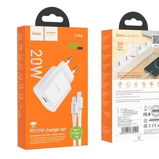 Bộ Sạc Nhanh PD20W Hoco C94A cổng TypeC to TypeC Dài 1M