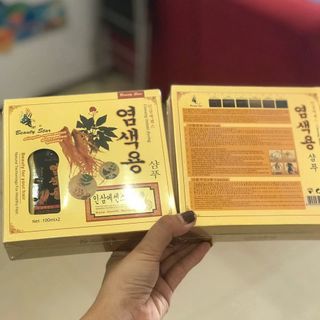 Hộp 2 chai dầu gội đen tóc nhân sâm Beauty Star Hàn Quốc Bộ dầu gội đen tóc thảo dược chai to(100ml x 2 )