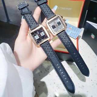 ĐỒNG HỒ NAM TRUNG CẤP TAD HEUER MONACO DÂY DA MẶT VUÔNG MỚI