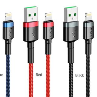 Cáp Sạc Hoco ME5 Có Đèn LED - Dây Sạc Nhanh 3A - Đủ Các Loại Chân Sạc - Bọc Dù Cao Cấp