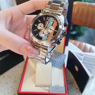 ĐỒNG HỒ NAM TRUNG CẤP TAD HEUER DÂY THÉP MẶT CHẠY FULL KIM