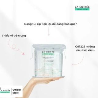 Bông Tẩy Trang La Soirée (Lamer) 100% Cotton Siêu Mềm Siêu Mịn, Không Xơ Bông 225M