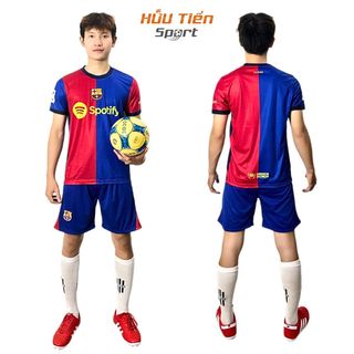 Quần Áo Bóng Đá, Đồ Đá Banh Barcelona, Vải Thun Lạnh Không Nhăn Không Xù Lông Thể Thao