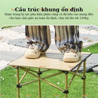 Bàn Gấp Gọn Dã Ngoại Camping Siêu Nhẹ, Bàn Xếp Gọn Du Lịch Picnic, Bàn Trà Mini Ngoài Trời Tiện Lợi Nhỏ Gọn