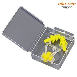 Bộ Nút Bịt Tai + Kẹp Mũi Feike Bảo Vệ Chống Nước Khi Bơi Lội Bằng Silicon Có Hộp Đựng