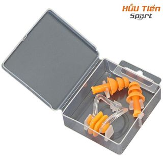Bộ Nút Bịt Tai + Kẹp Mũi Feike Bảo Vệ Chống Nước Khi Bơi Lội Bằng Silicon Có Hộp Đựng
