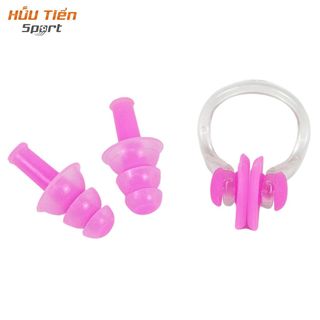 Bộ Nút Bịt Tai + Kẹp Mũi Feike Bảo Vệ Chống Nước Khi Bơi Lội Bằng Silicon Có Hộp Đựng