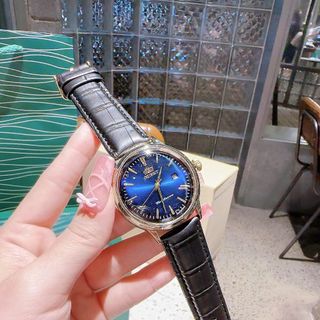 ĐỒNG HỒ NAM TRUNG CẤP Ô RENT DÂY DA  MẶT XANH