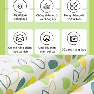Thảm Trải Dã Ngoại Picnic Đi Du Lịch Gấp Gọn Chống Thấm Nước Kích Thước Lớn, Thảm Nhỏ Gọn Tiện Lợi