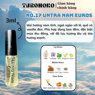 No.16 Untra Nam Euros Chill Guy - Nước hoa nam 10ml siêu hot hit - Nam tính - Tarohoko