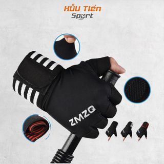 Găng Tay Tập Gym Nam Hở Ngón Bao Tay Tập Tạ Thể Hình Xà Đơn ZMZQ Nam Nữ Có Cuốn Cổ Tay Chống Trơn Chống Trơn Trượt