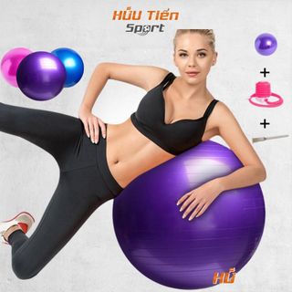 Bóng Tập YOGA, Banh Bóng Yoga Tập Gym Thể Hình Cao Cấp 55 65 75cm Dày 2mm [ Tặng kèm phụ kiên bơm ]