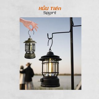 Đèn Pin Cắm Trại Dã Ngoại Vintage Chống Nước IPX4 – Đèn Led Dã Ngoại, Du Lịch + Bộ Sạc Type – C