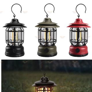 Đèn Pin Cắm Trại Dã Ngoại Vintage Chống Nước IPX4 – Đèn Led Dã Ngoại, Du Lịch + Bộ Sạc Type – C
