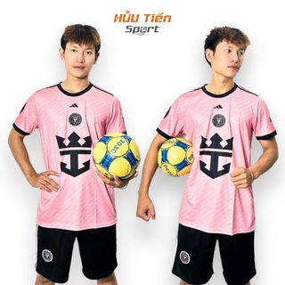 Quần Áo Bóng Đá, Đồ Đá Banh MIAMI Hồng Đen, Vải Thun Lạnh Không Nhăn Không Xù Lông Thể Thao