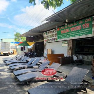 Giường tắm nắng nhựa giả mây ngoài trời giá rẻ