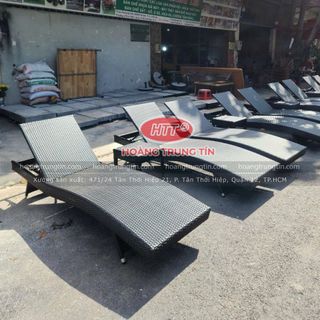 Giường tắm nắng nhựa giả mây ngoài trời giá rẻ