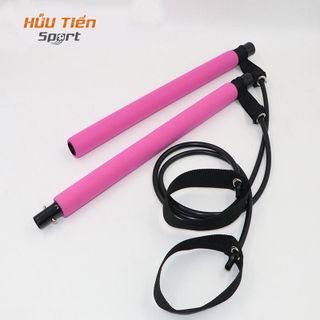 Thanh Gậy Tập Gym, Thanh Sitck Yoga Kèm Dây Kháng Lực Tập Luyện Thể Thao Pilates Đa Năng Tại Nhà Tập Yoga