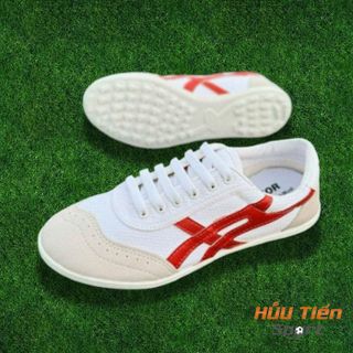 Giày Bata Vải Đá Bóng Đế Trắng TF, Khâu Full Đế Kèm Dây Giày Đá Bóng Đá Banh