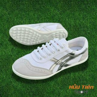 Giày Bata Vải Đá Bóng Đế Trắng TF, Khâu Full Đế Kèm Dây Giày Đá Bóng Đá Banh