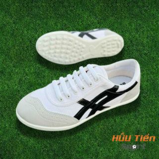 Giày Bata Vải Đá Bóng Đế Trắng TF, Khâu Full Đế Kèm Dây Giày Đá Bóng Đá Banh