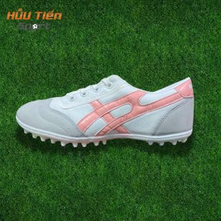 Giày Bata Vải Đá Bóng Đế Trắng TF, Khâu Full Đế Kèm Dây Giày Đá Bóng Đá Banh