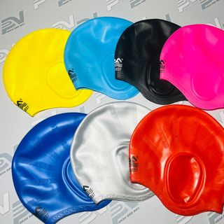 Mũ bơi trùm tai người lớn và trẻ em silicone cao cấp CONQUEST  dùng được cho nam, nữ ngăn nước,vào tai