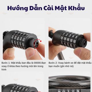 Khóa Dây Xe Đạp 5 Số Bảo Mật An Toàn 1m2, Khóa Xe Đạp Thông Minh Nhỏ Gọn , Tiện Lợi, Chịu Lực Tốt