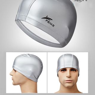 Nón Bơi Nam Nữ Feike, Mũ Bơi Silicon Trùm Tai Cao Cấp Chống Thấm Nước, Siêu Co Dãn Sport