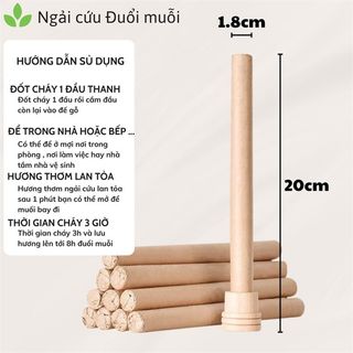 Hộp 10 cây nhang ngãi cứu kèm đế