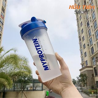 Bình Nước Tập Gym Bình Đựng Nước Thể Thao Nhựa Shaker My Protein 600ml Có Lò Xo Lắc Shaker Sport Tập Thể Dục