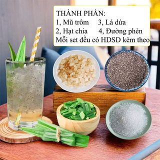 Set Mũ Trôm Hạt Chia Đường Phèn Lá Dứa 400gr giá sỉ