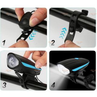 Đèn Xe Đạp Có Còi Xe + Hợp Sạc USB Tiện Lợi Gắn Van Xe Đạp, Đèn Pha Xe Đạp Thể Thao Chống Thấm Nước Tiện Lợi