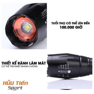 Đèn Pin Cầm Tay Siêu Sáng Tầm Xa XML T6 LED Chống Nước, Nhỏ Gọn Tiện Lợi Pin Có Thể Sạc Lại (FullBox)