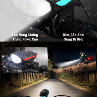Đèn Xe Đạp Có Còi Xe + Hợp Sạc USB Tiện Lợi Gắn Van Xe Đạp, Đèn Pha Xe Đạp Thể Thao Chống Thấm Nước Tiện Lợi