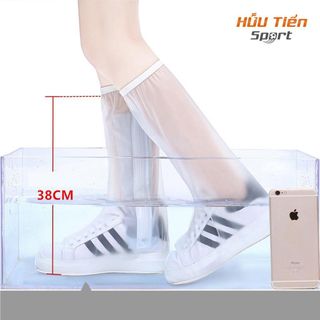 Ủng Bọc Giày, Bao Trùm Giày Đi Mưa Silicon Cổ Cao Chống Thấm Nước Tốt Có Khóa Kéo
