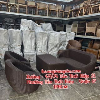 Sofa Trứng Nhựa Giả Mây ngoài trời giá rẻ