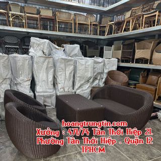 Sofa Trứng Nhựa Giả Mây ngoài trời giá rẻ