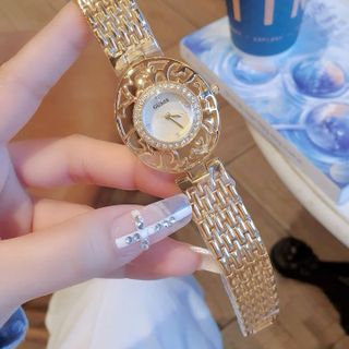 XẢ KHO ĐỒNG HỒ NỮ THỜI TRANG GUEES MẶT VIỀN HOA VĂN