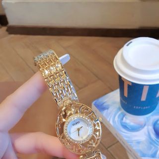 XẢ KHO ĐỒNG HỒ NỮ THỜI TRANG GUEES MẶT VIỀN HOA VĂN