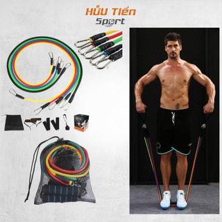 Dây Ngũ Sắc Tập Gym, Bộ 5 Dây Đàn Hồi Kháng Lực Tập Full Body, Dụng Cụ Tập Thể Hình Tại Nhà Đa Năng