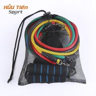 Dây Ngũ Sắc Tập Gym, Bộ 5 Dây Đàn Hồi Kháng Lực Tập Full Body, Dụng Cụ Tập Thể Hình Tại Nhà Đa Năng