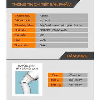 Bó Gối Aolikes AL7907, Đai Bảo Vệ Khớp Gối Cao Cấp Thể Thao Bóng Chuyền Bóng Rổ Chính Hãng ( 1 Chiếc )