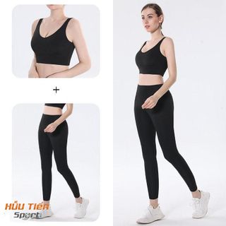 Bộ Quần Áo Tập Gym Nữ, Set Đồ Thun Dài BTG03 Tập Thể Thao, Yoga, Aerobic Co Dãn Tốt Ôm Body Tôn Dáng Lưng Cao Chạy Bộ Tập Thể Dục Sport