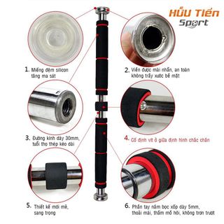 Xà Đơn, Thanh Xà Đơn Treo Tường Gắn Cửa Tập Gym Tập Tay Thể Dục Thể Thao Tại Nhà Tùy Chỉnh Độ Dài 60 - 150cm
