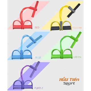 Dây Kéo Đàn Hồi Kháng Lực 4 Ống Cao Su Chắc Chắn Tập Gym Thể Dục, Luyện Cơ Bụng, Tay Chân Tại Nhà Dây Kháng Lực Tập Chân