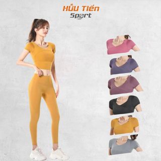 Bộ Quần Áo Tập Gym Nữ BTG01, Set Đồ Thun Tập Thể Thao, Yoga, Aerobic Ôm Body Tôn Dáng Co Giãn 4 Chiều Lưng Cao Có Mút Sport Tập Thể Dục Chạy Bộ